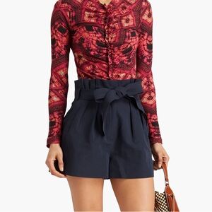 Ulla Johnson Abri Pleated Paperbag Shorts